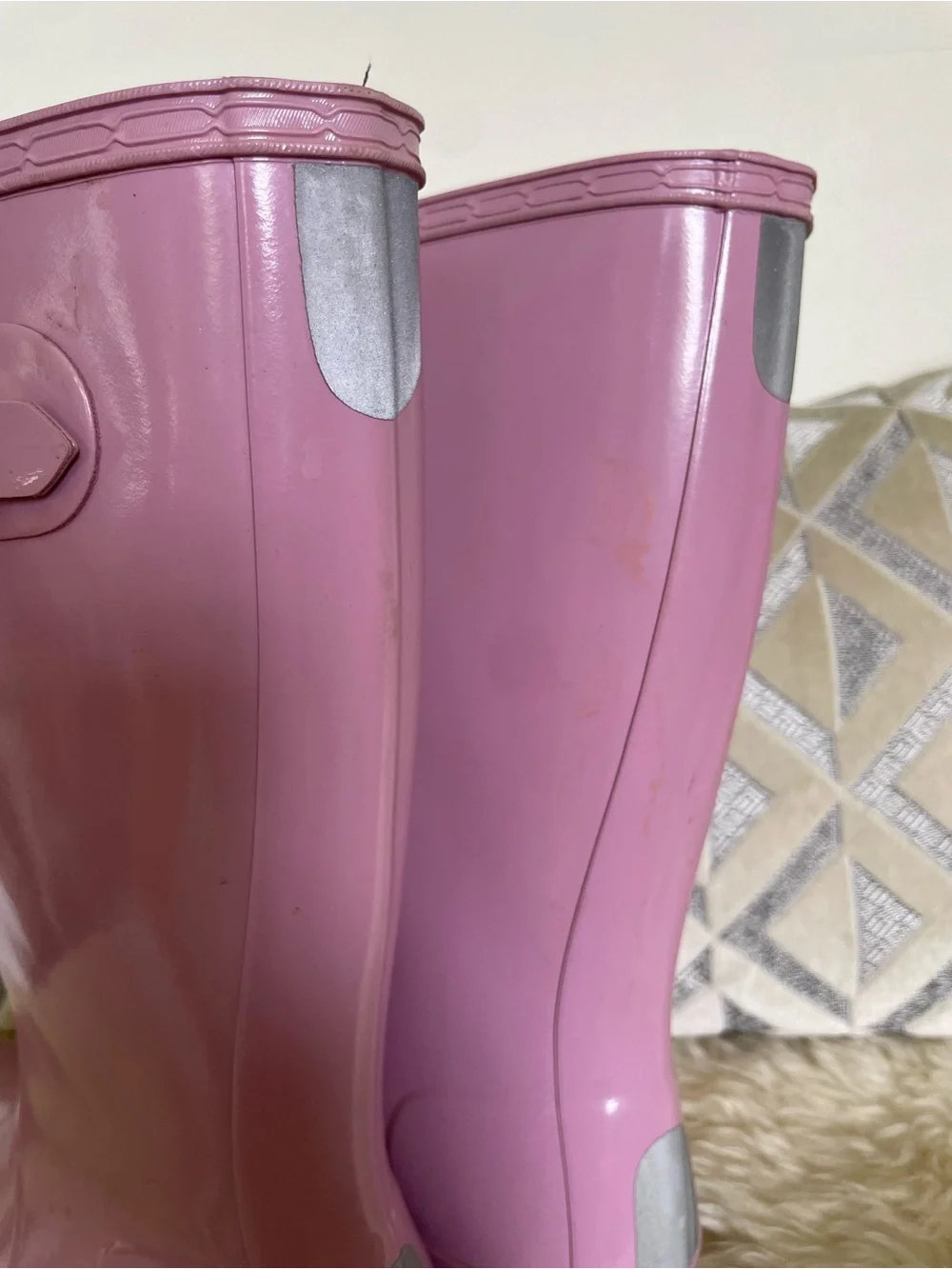 Hunter Kid’s Pink Gloss Knee-High Rain Boots